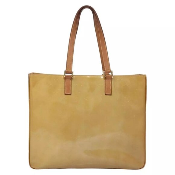 LOUIS VUITTON Monogram Vernis Columbus Tote Bag Beige M91023 LV Auth th5734 - Picture 3 of 16